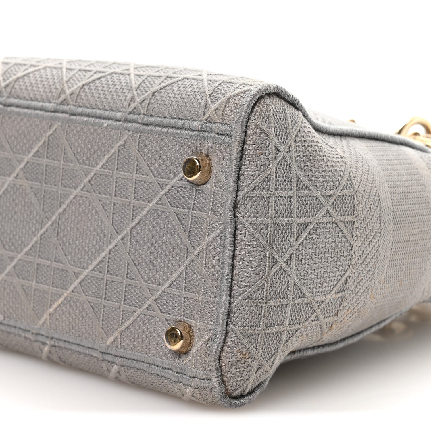 Canvas Embroidered Cannage Medium Lady D-Lite Gray