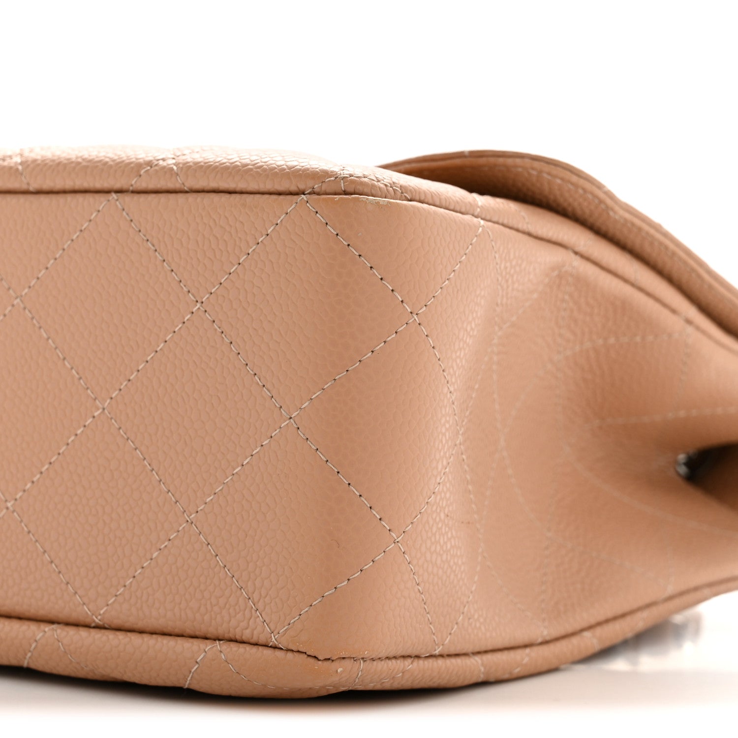 Caviar Quilted Jumbo Single Flap Dark Beige