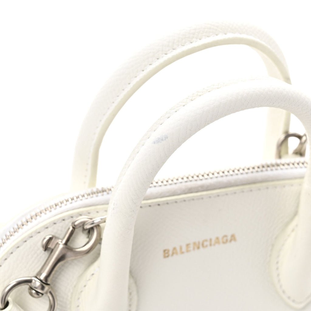 Grained Calfskin XXS Ville Top Handle Bag White Black