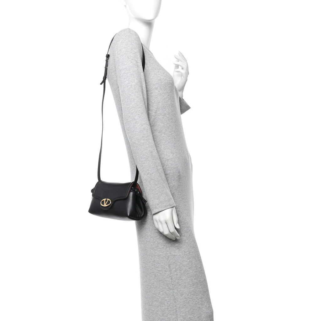 Lambskin Vlogo Mini Crossbody Bag Black