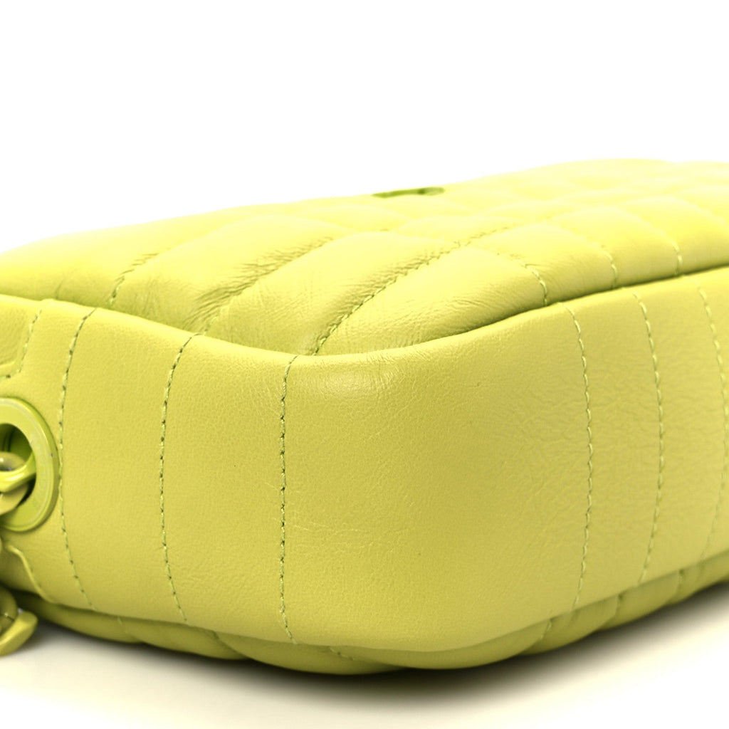 Lambskin Quilted Mini Lola Camera Bag Vivid Vivid Lime