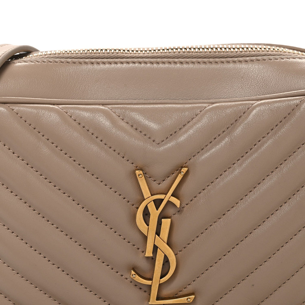 Calfskin Matelasse Monogram Lou Camera Bag Dark Beige