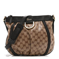 Crystal Monogram Small D Gold Ring Messenger Dark Brown