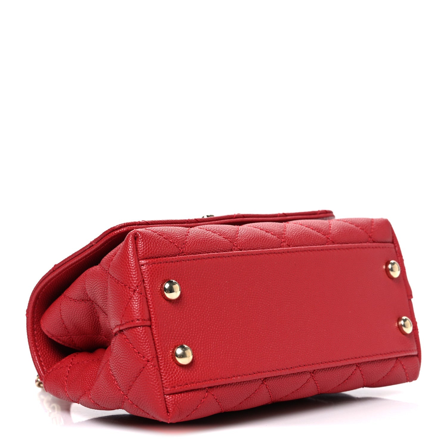 Caviar Quilted Extra Mini Coco Handle Flap Red