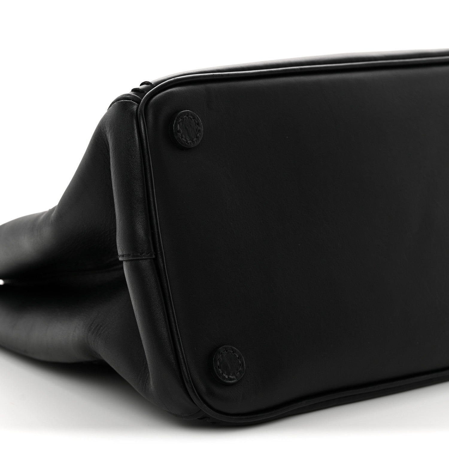 City Calf Hand Stitched Large Galleria Double Zip Tote Black