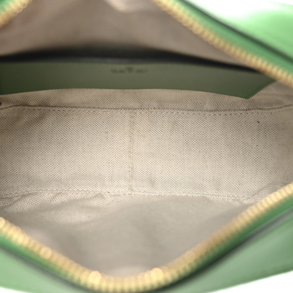 Calfskin GG Matelasse Shoulder Bag Spring Green Natural