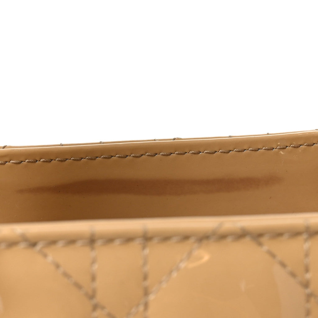 Patent Cannage Large Lady Dior Beige