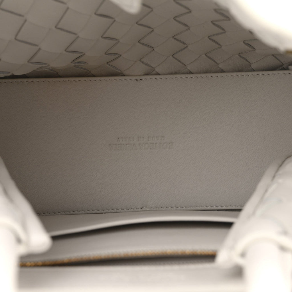 Nappa Intrecciato Small Andiamo Shoulder Bag White