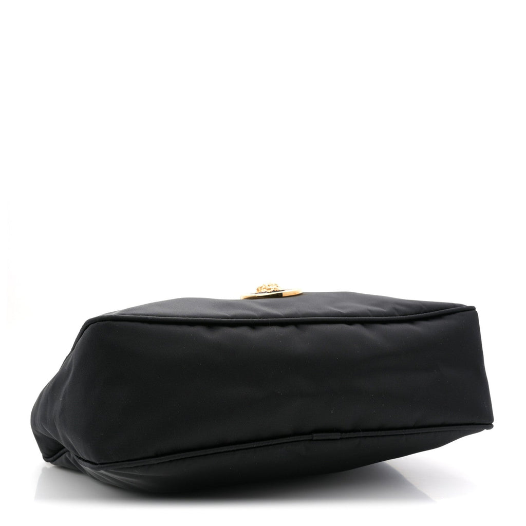 Nylon Tribute Chain Crossbody Shoulder Bag Black