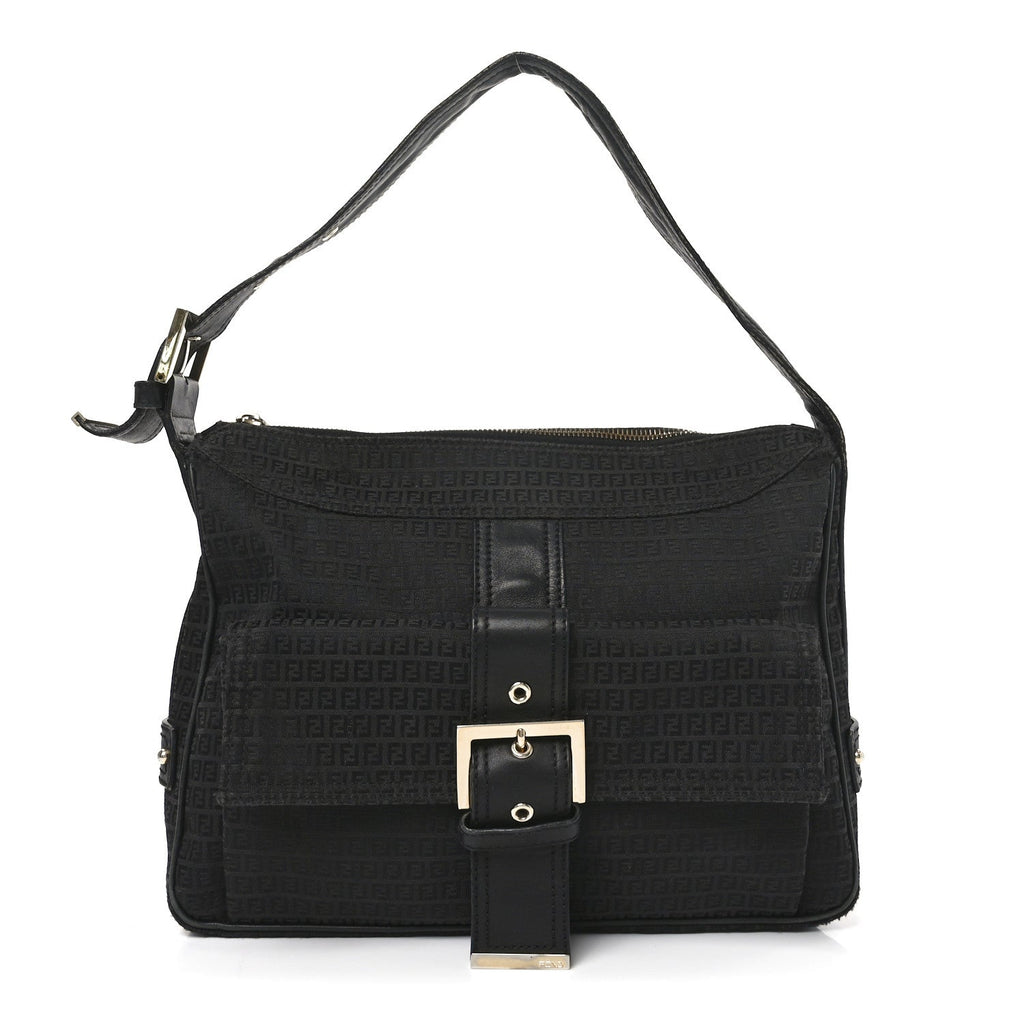 Zucchino Vitello Shoulder Bag Black