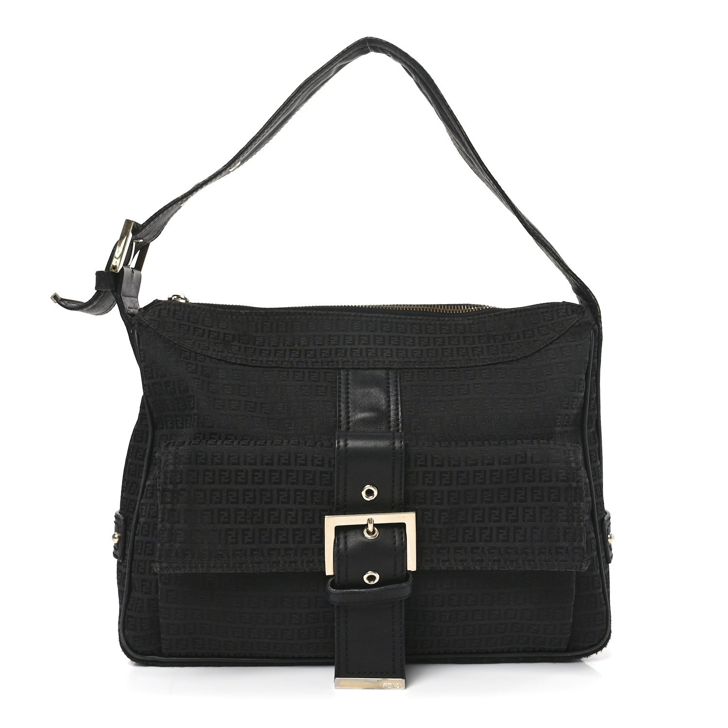 Zucchino Vitello Shoulder Bag Black