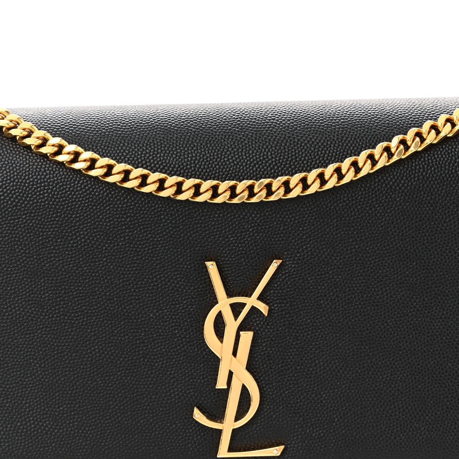 Grain De Poudre Medium Classic Monogram Kate Satchel Black