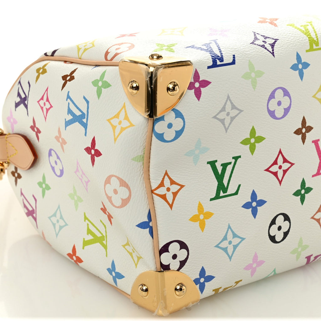 LV X TM Monogram Multicolor Speedy Bandouliere 25 White