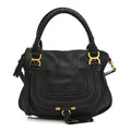 Calfskin Medium Marcie Satchel Black