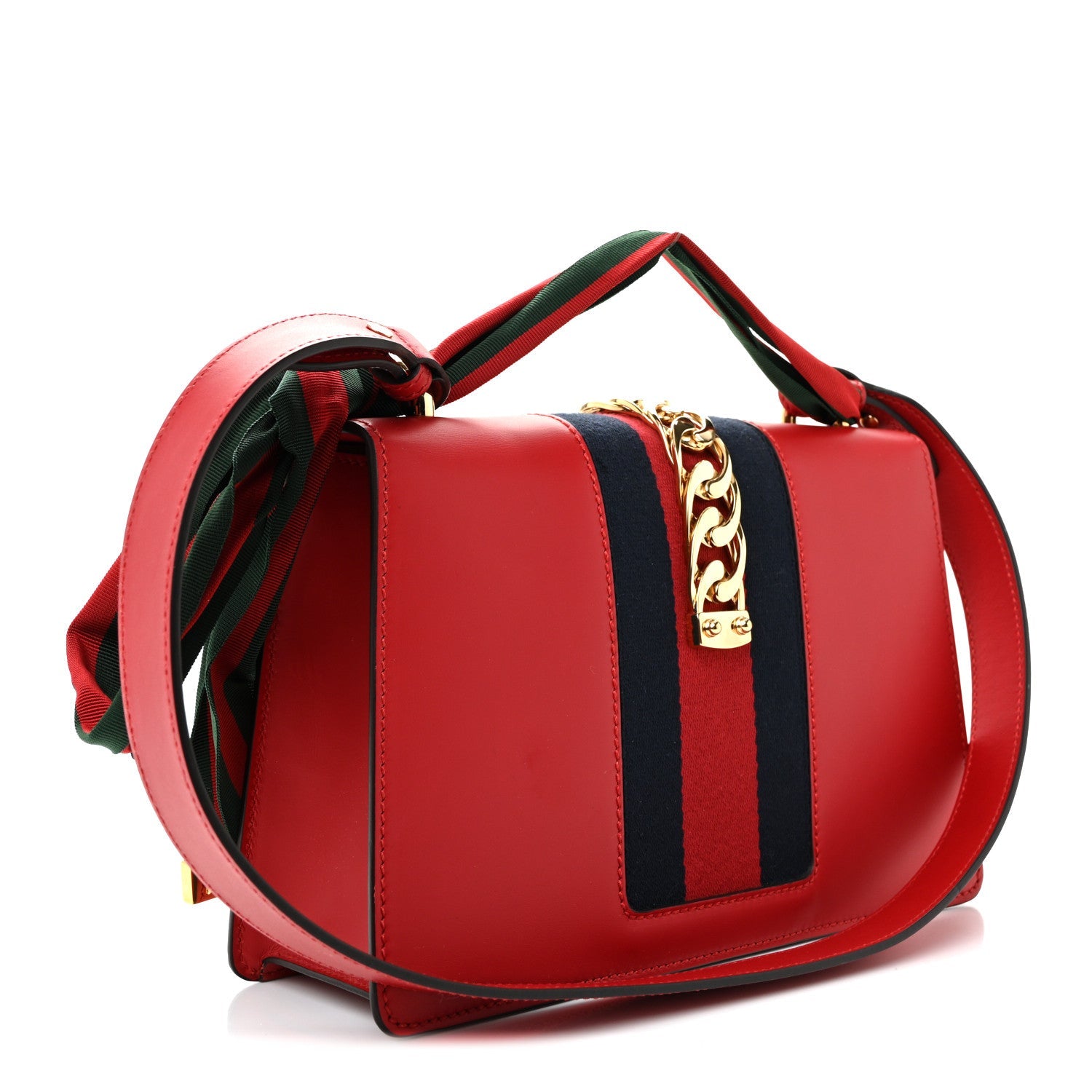 Calfskin Small Sylvie Shoulder Bag Hibiscus Red