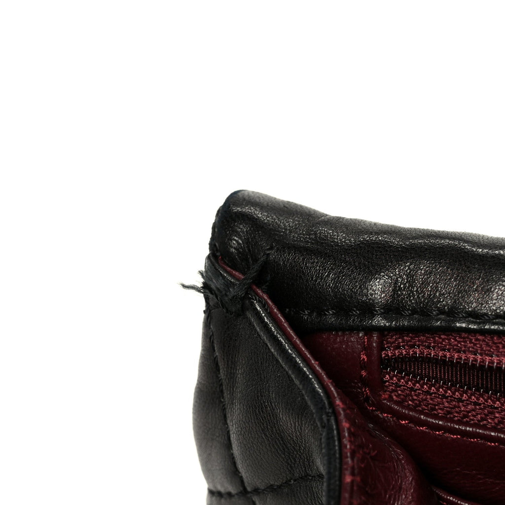 Washed Lambskin Quilted Maxi Single Flap Black