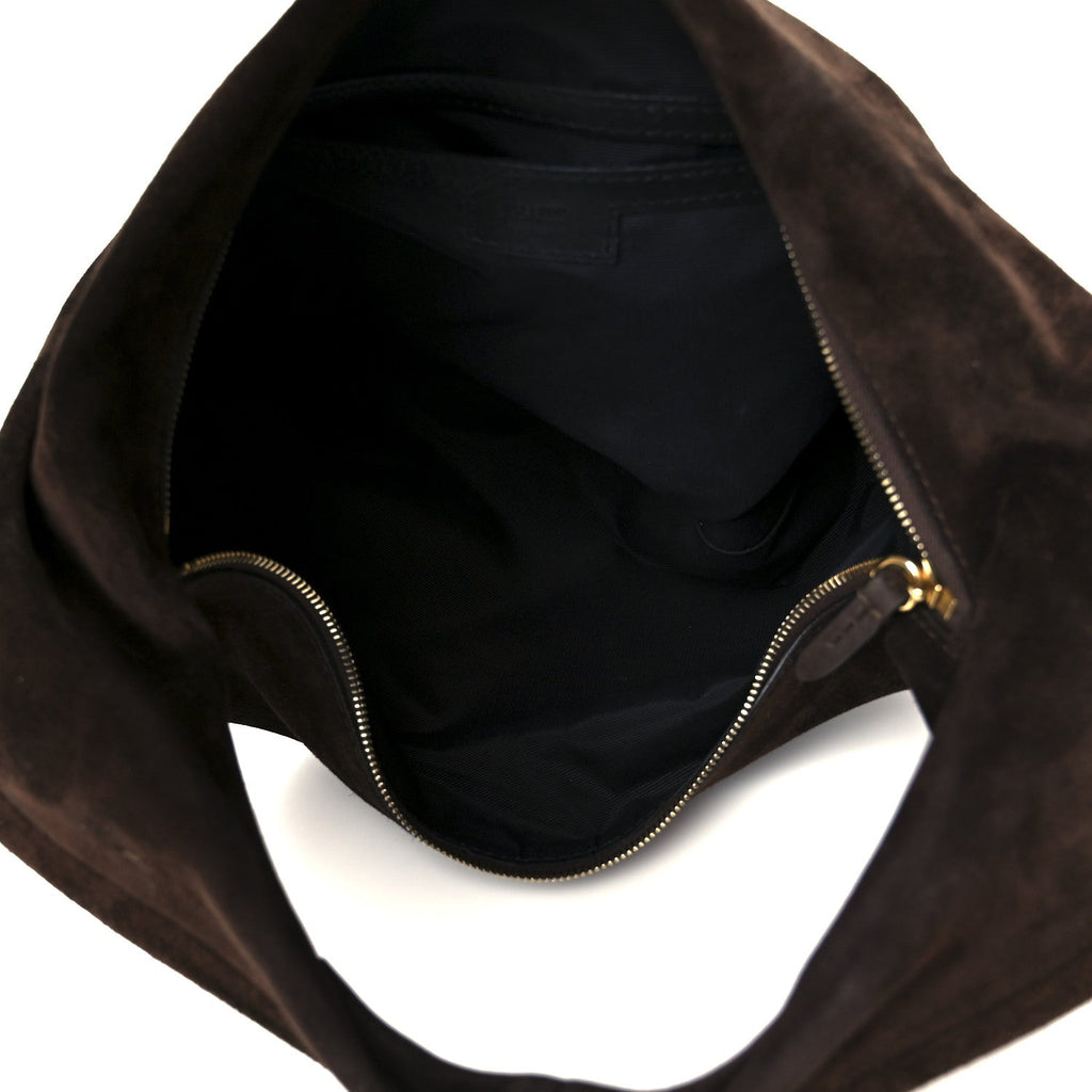 Suede Calfskin Medium Olivia Hobo Coffee