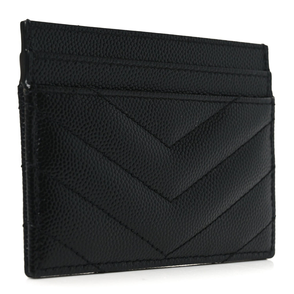 Grain De Poudre Matelasse Chevron Monogram Credit  Case Black