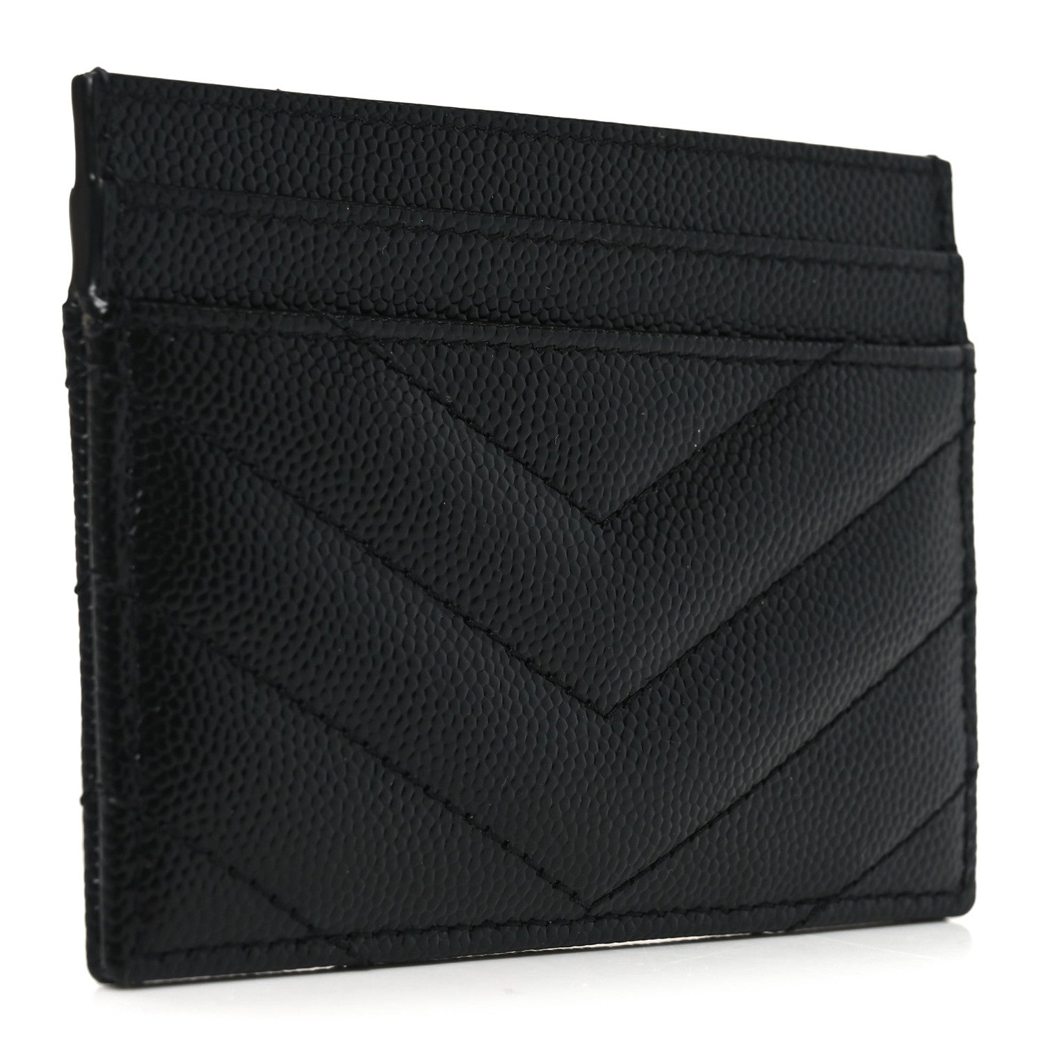 Grain De Poudre Matelasse Chevron Monogram Credit  Case Black