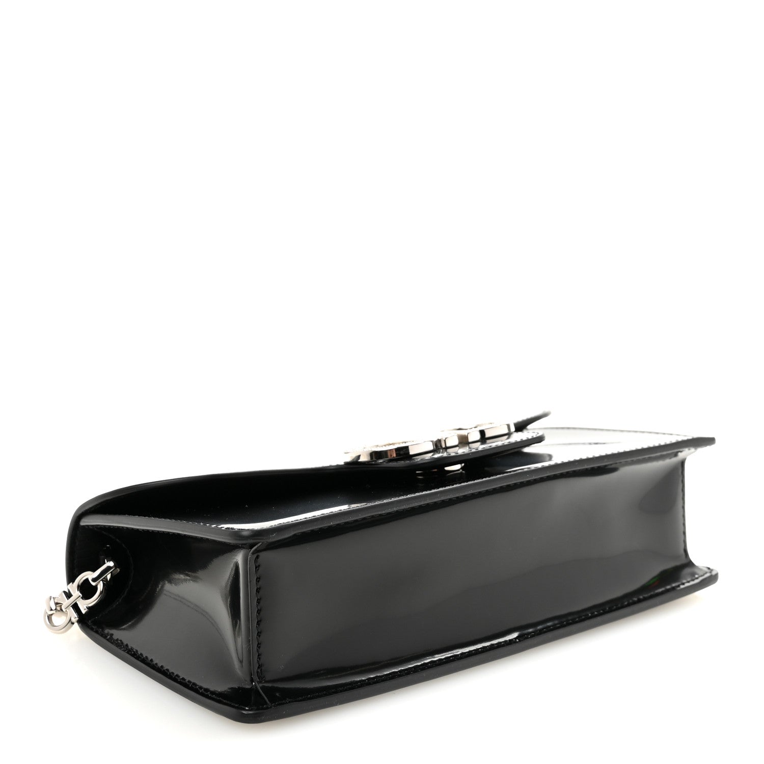 Calfskin Crystal Double Gancini Mini Bag Black