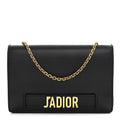 Calfskin J'Adior Wallet on Chain Pouch Black