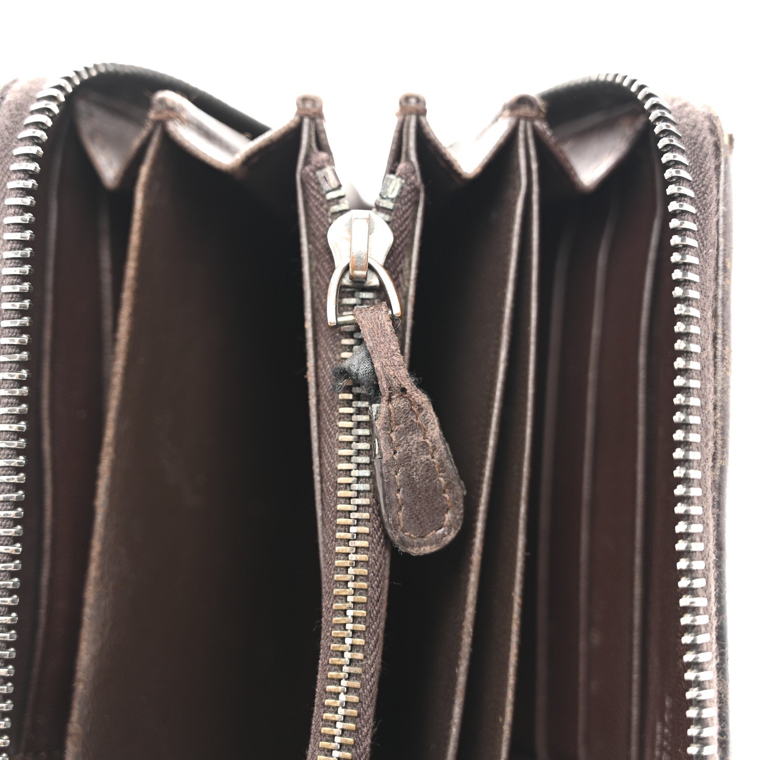 Nappa Intrecciato Zip Around Wallet Ebano