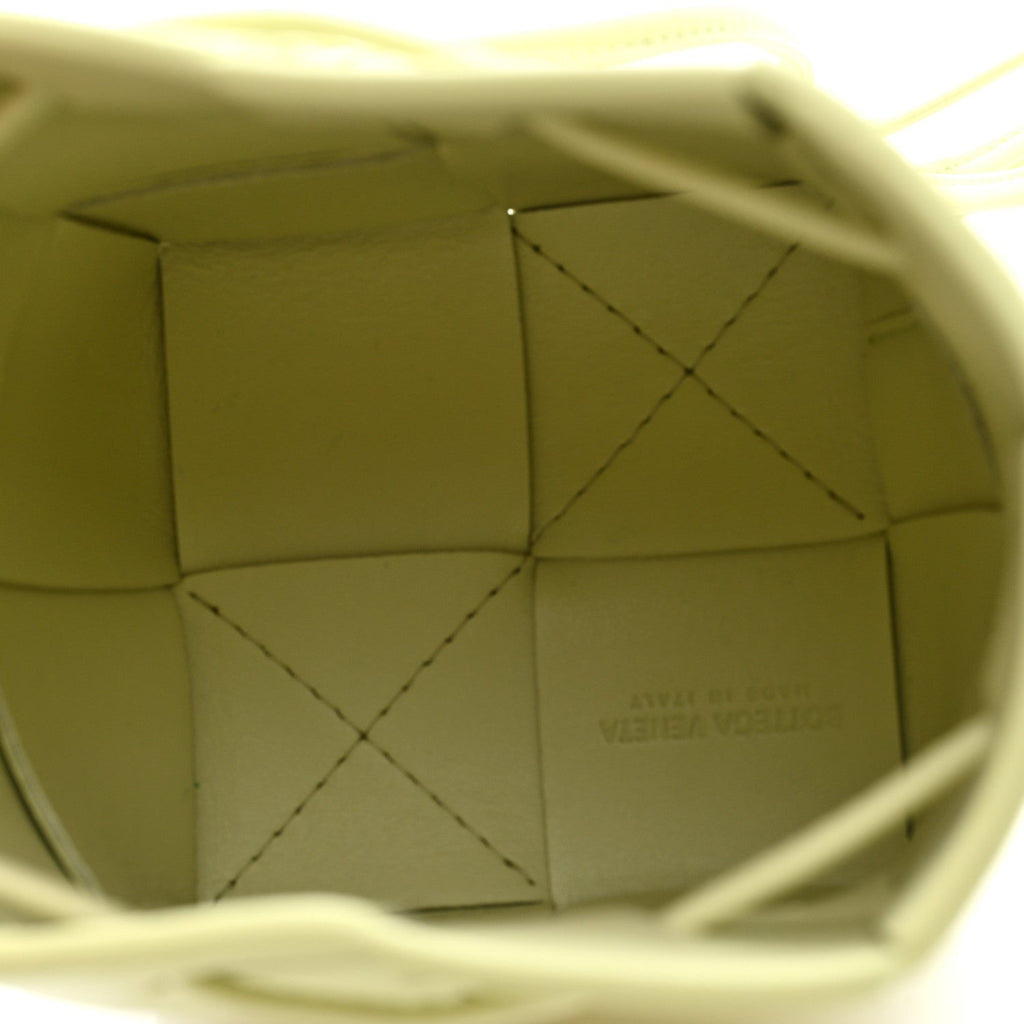 Nappa Maxi Intrecciato Mini Cassette Bucket Bag Lemon Washed
