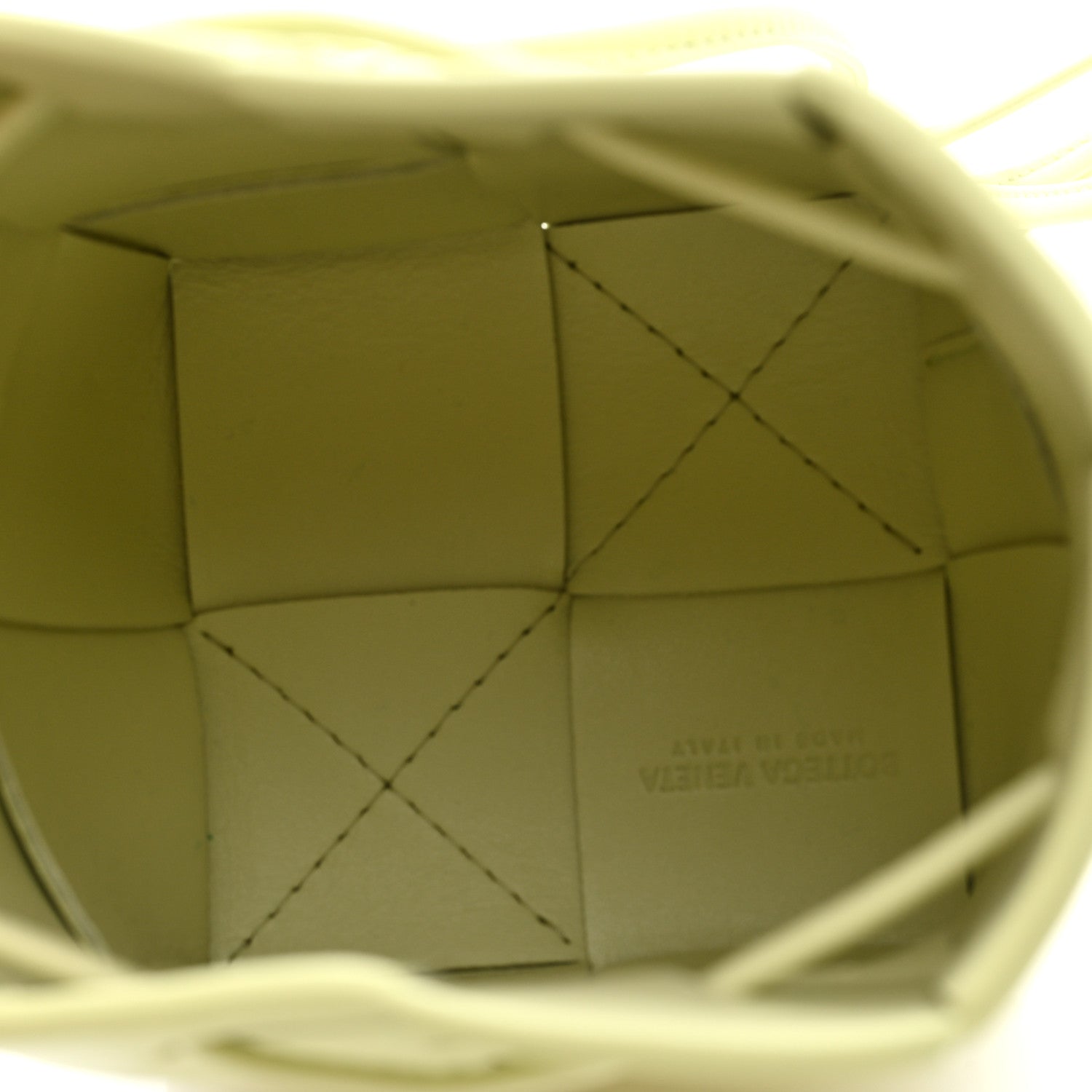 Nappa Maxi Intrecciato Mini Cassette Bucket Bag Lemon Washed
