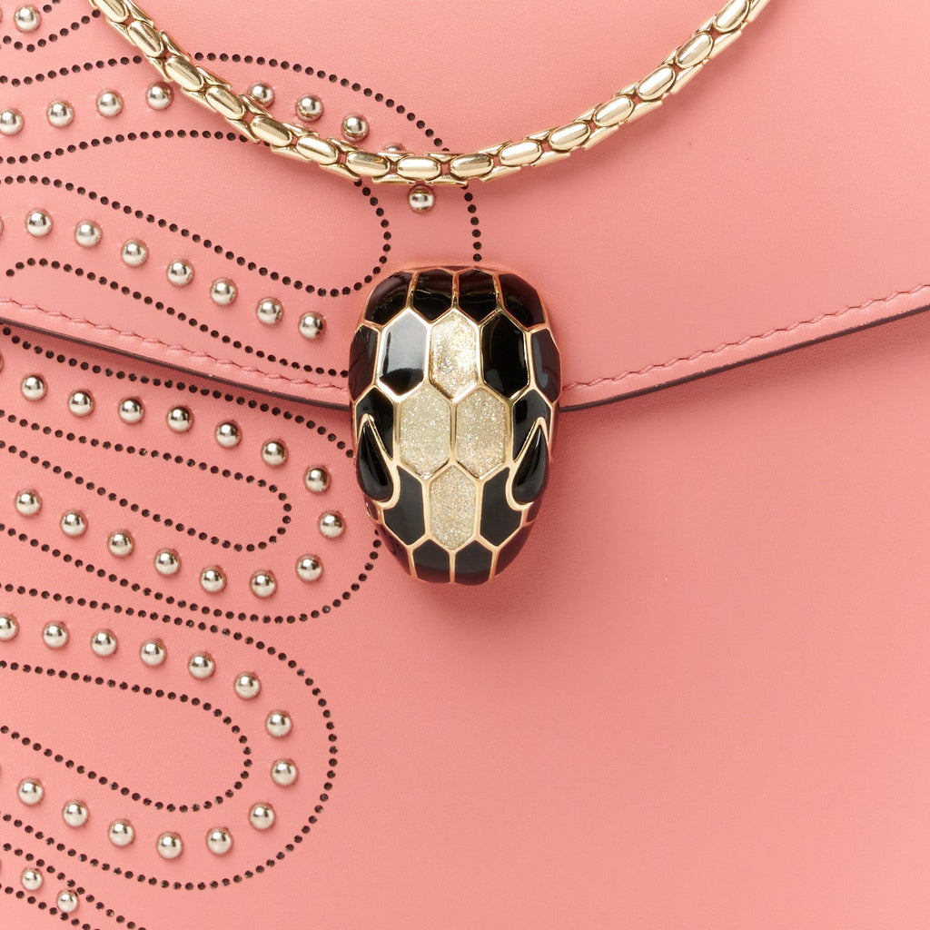 Nappa Embellished Serpenti Forever Crossbody Pink