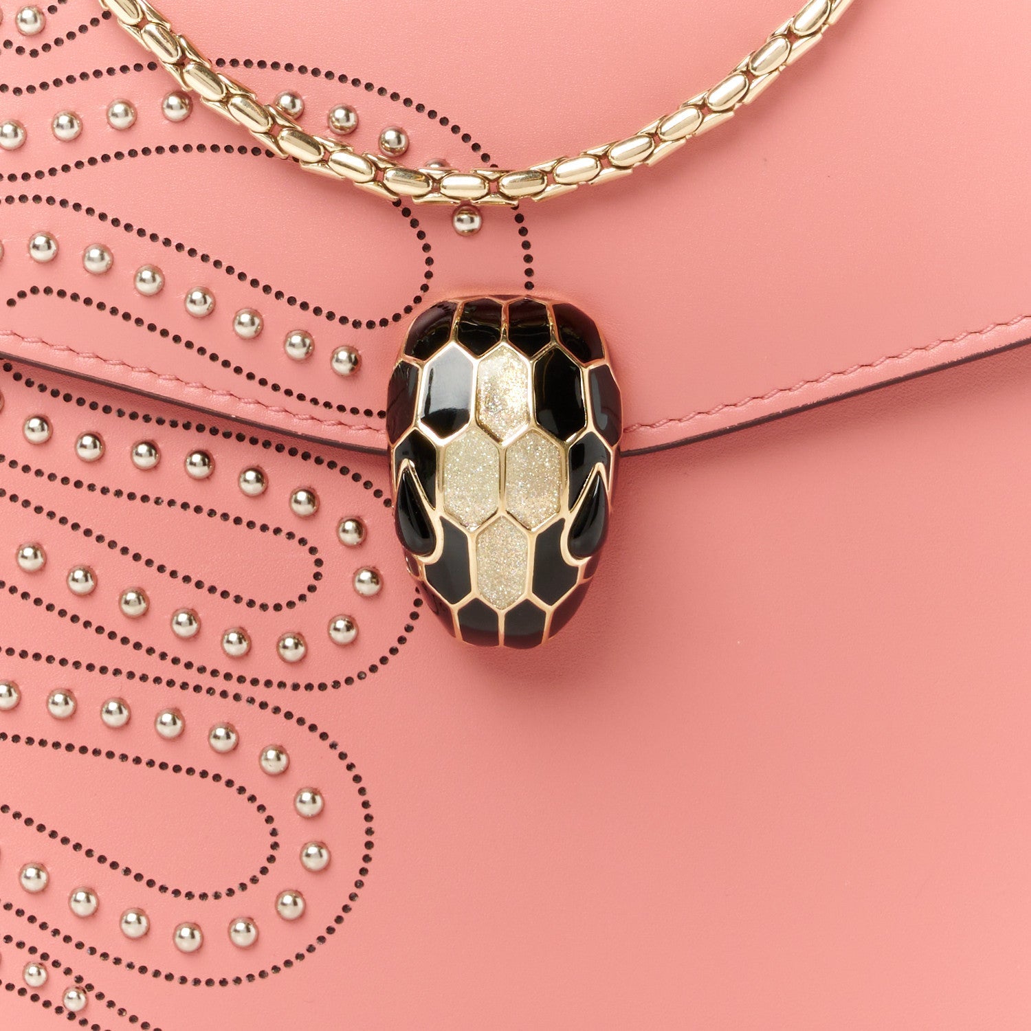 Nappa Embellished Serpenti Forever Crossbody Pink