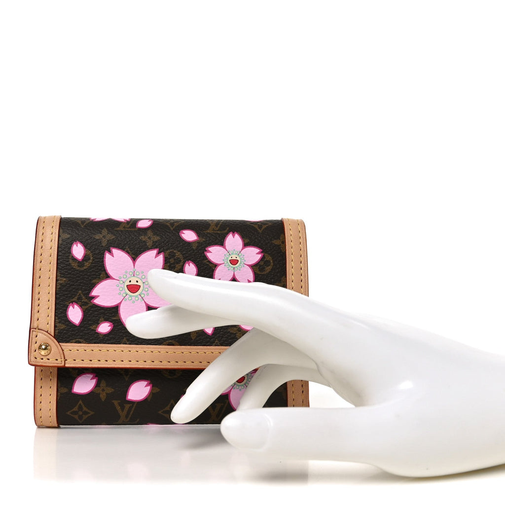 LV X TM Monogram Cherry Blossom Victorine Wallet Sakura Brown