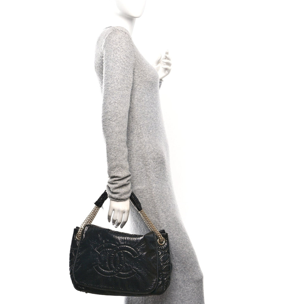 Vinyl Rodeo Accordion Flap Bag Black