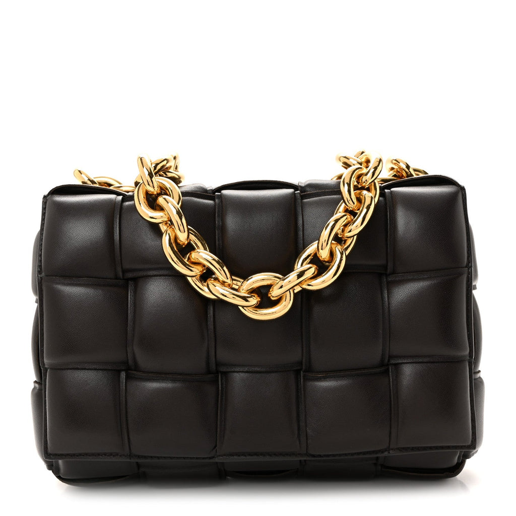 Lambskin Maxi Intreccio Padded Chain Cassette Crossbody Bag Fondant