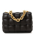 Lambskin Maxi Intreccio Padded Chain Cassette Crossbody Bag Fondant