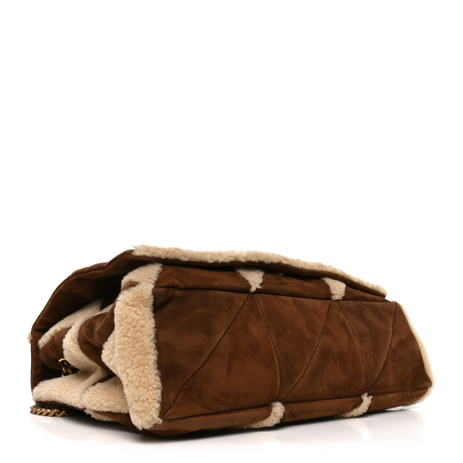 Suede Shearling Patchwork Monogram Giant Jamie Brown Beige
