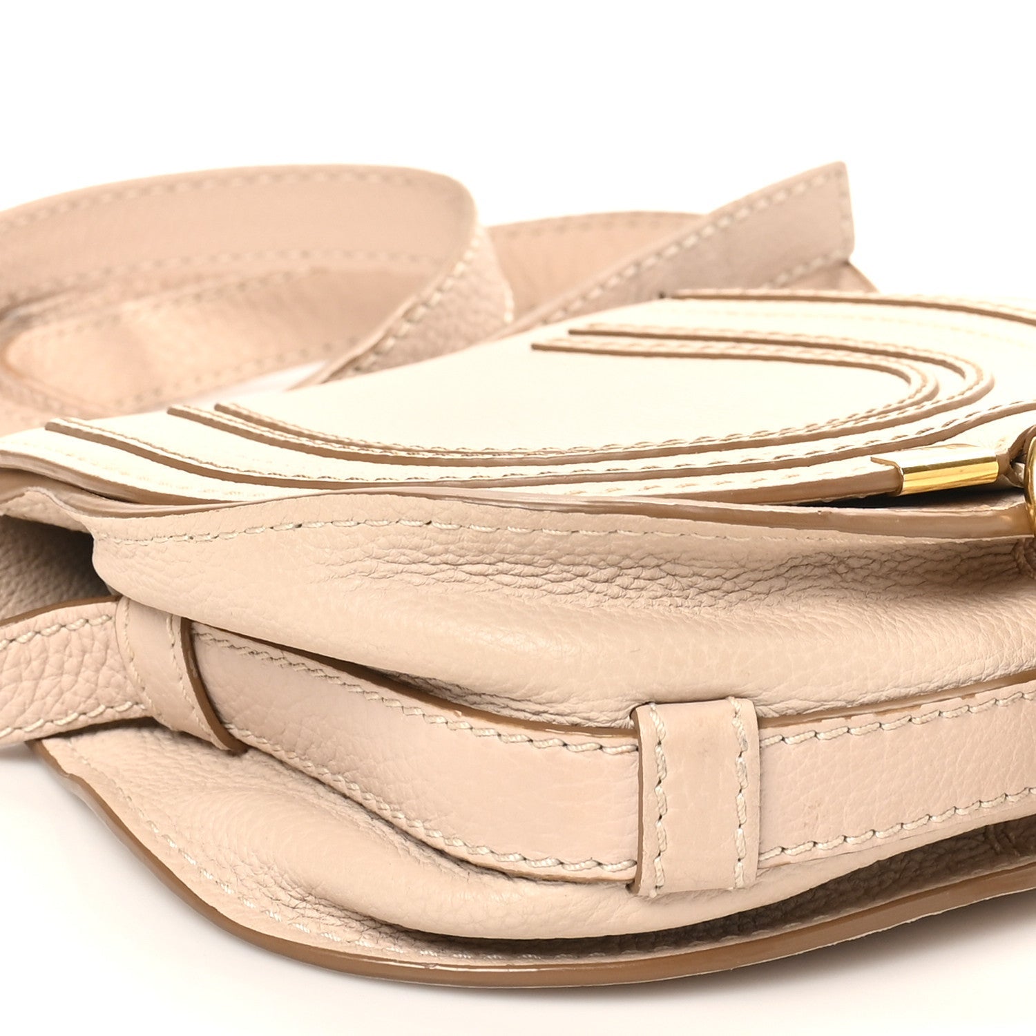 Calfskin Mini Marcie Round Crossbody Bag Root Beige