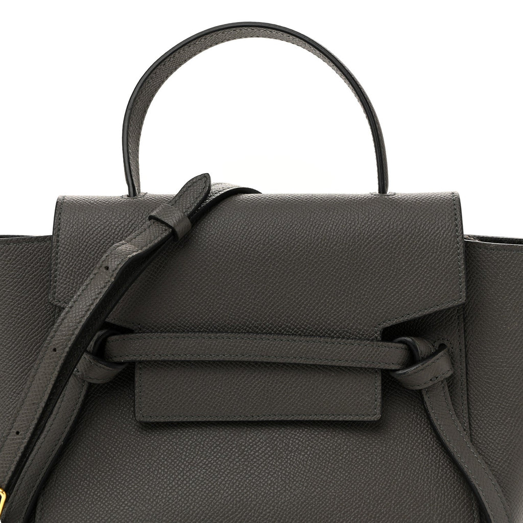 Grained Calfskin Nano Belt Bag Grey