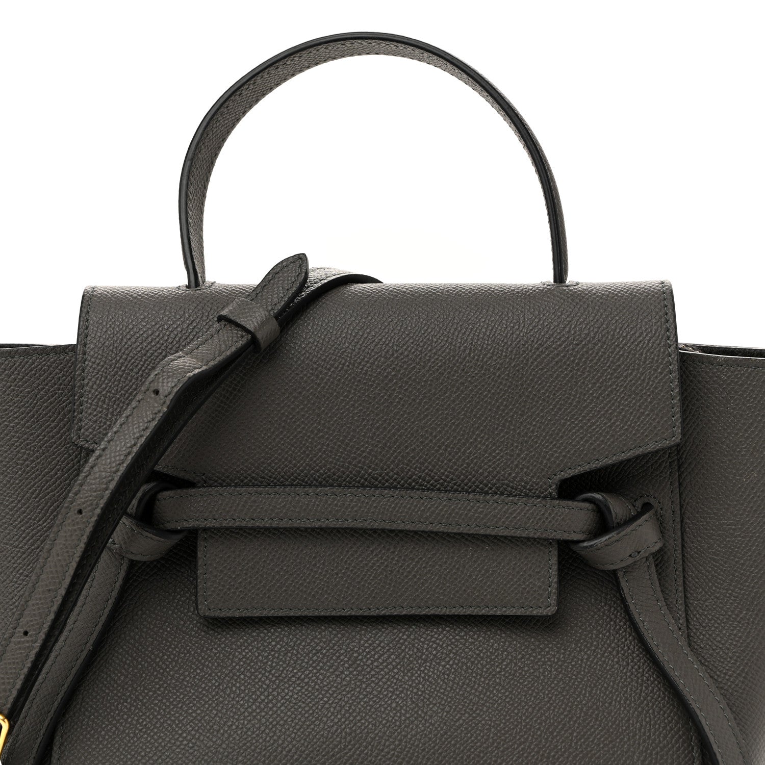 Grained Calfskin Nano Belt Bag Grey