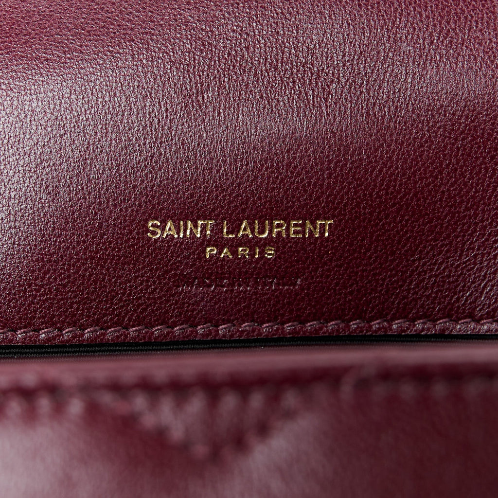 Lambskin Chevron Quilted Mini Loulou Rouge Cabernet