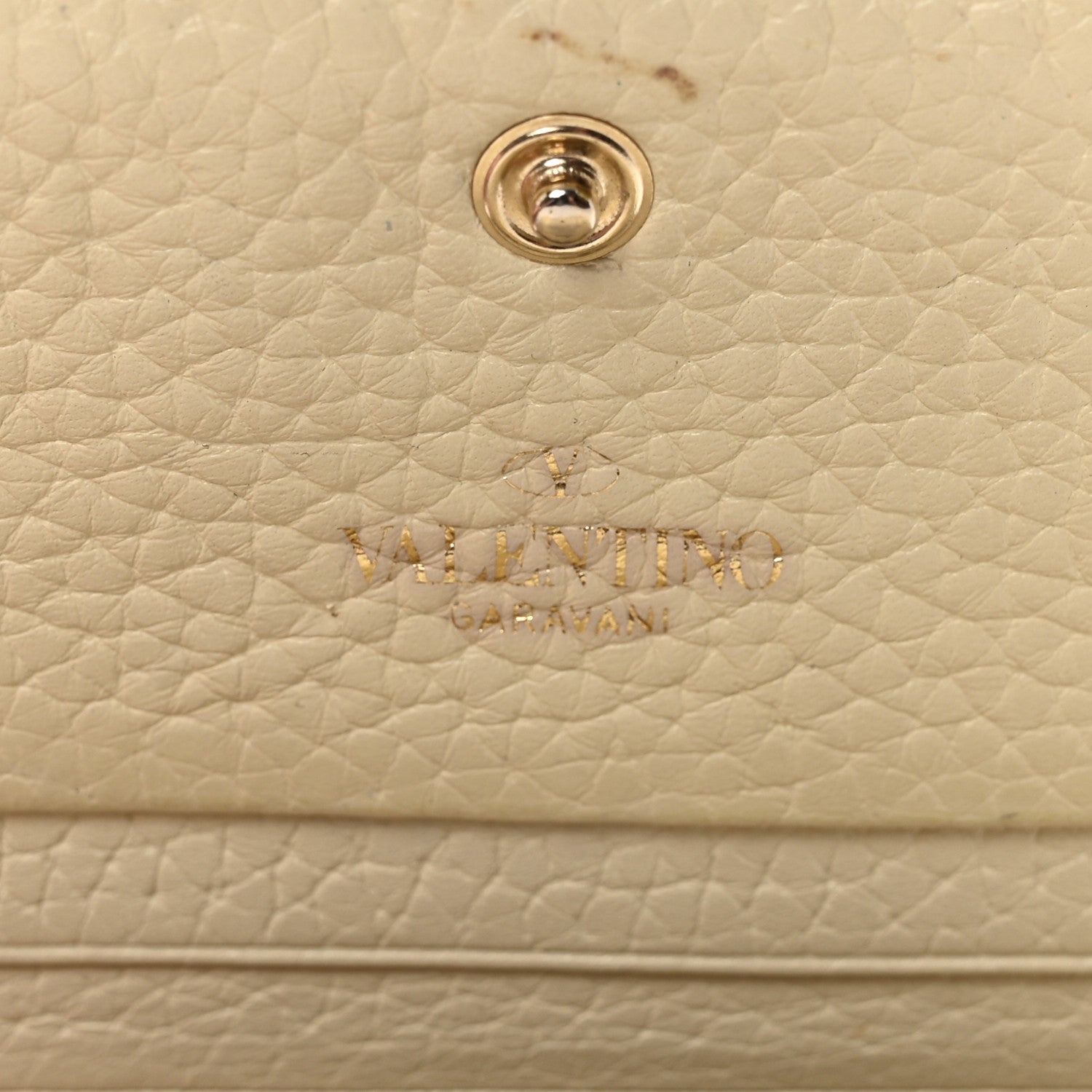 Calfskin Rockstud Bi-Fold  Holder Ivory