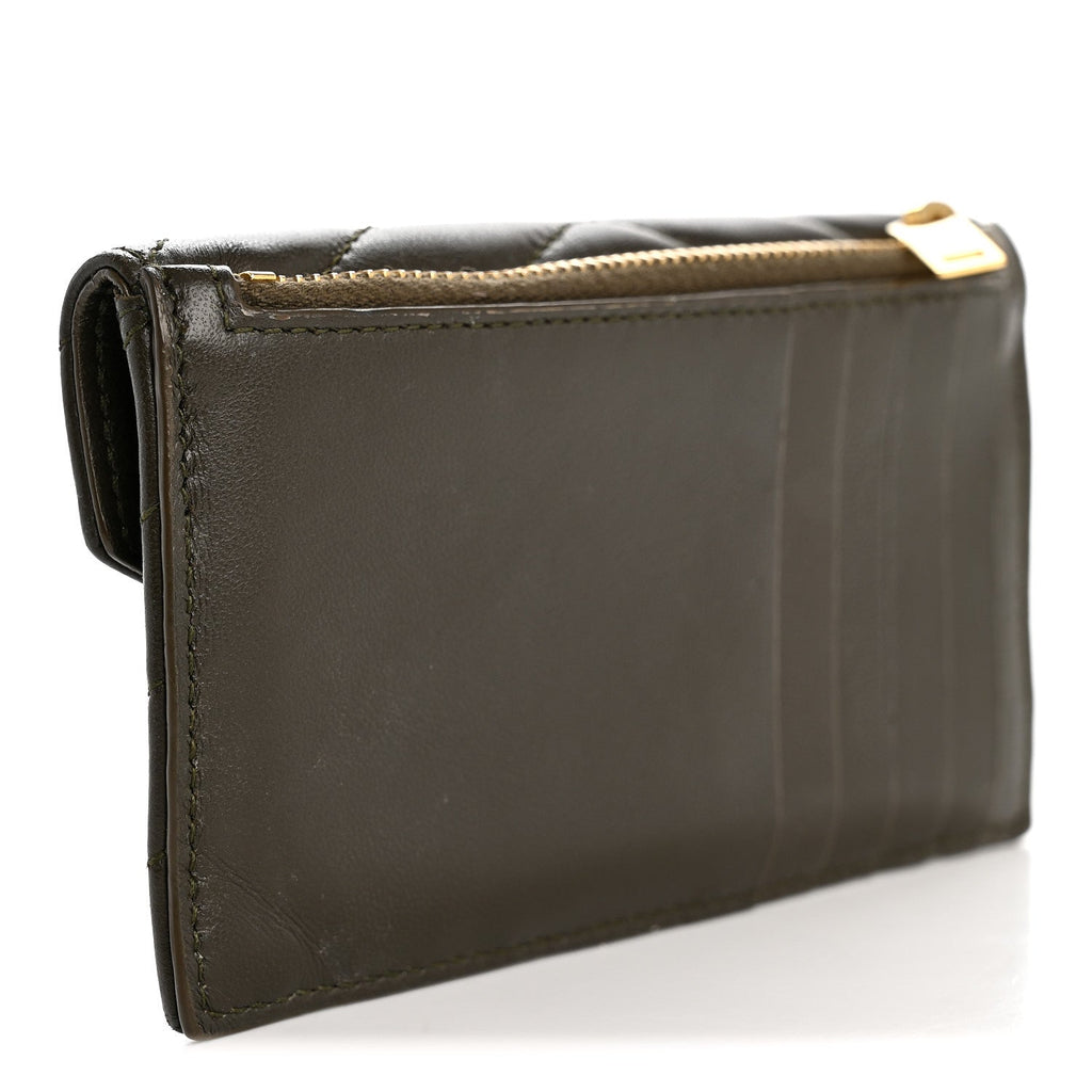 Calfskin Matelasse Chevron Monogram Fragments Zippered  Case Light Musk
