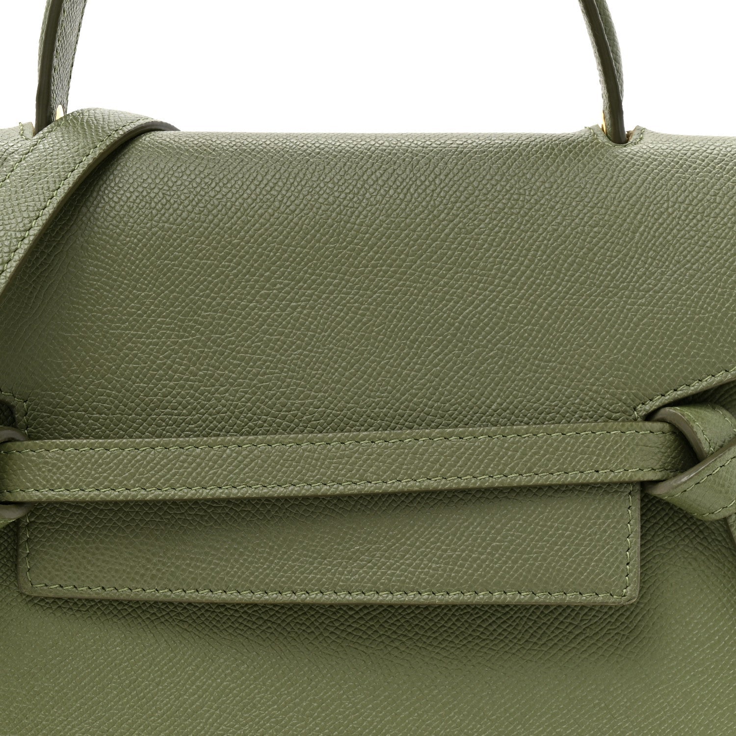 Grained Calfskin Micro Belt Bag Army Green