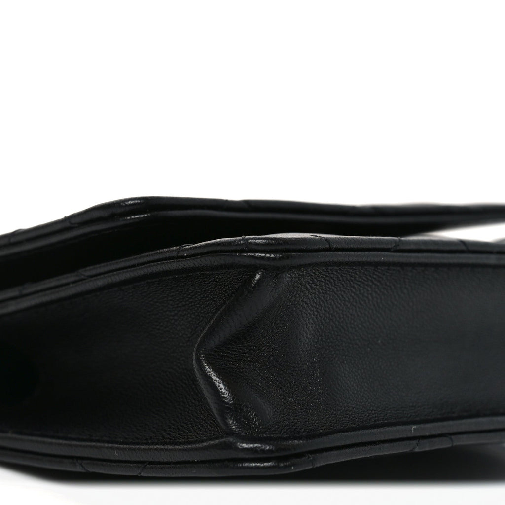 Lambskin Quilted CC Hook  Holder Black