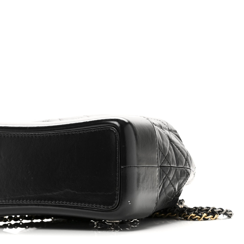 Aged Calfskin Quilted Small Gabrielle Backpack Black