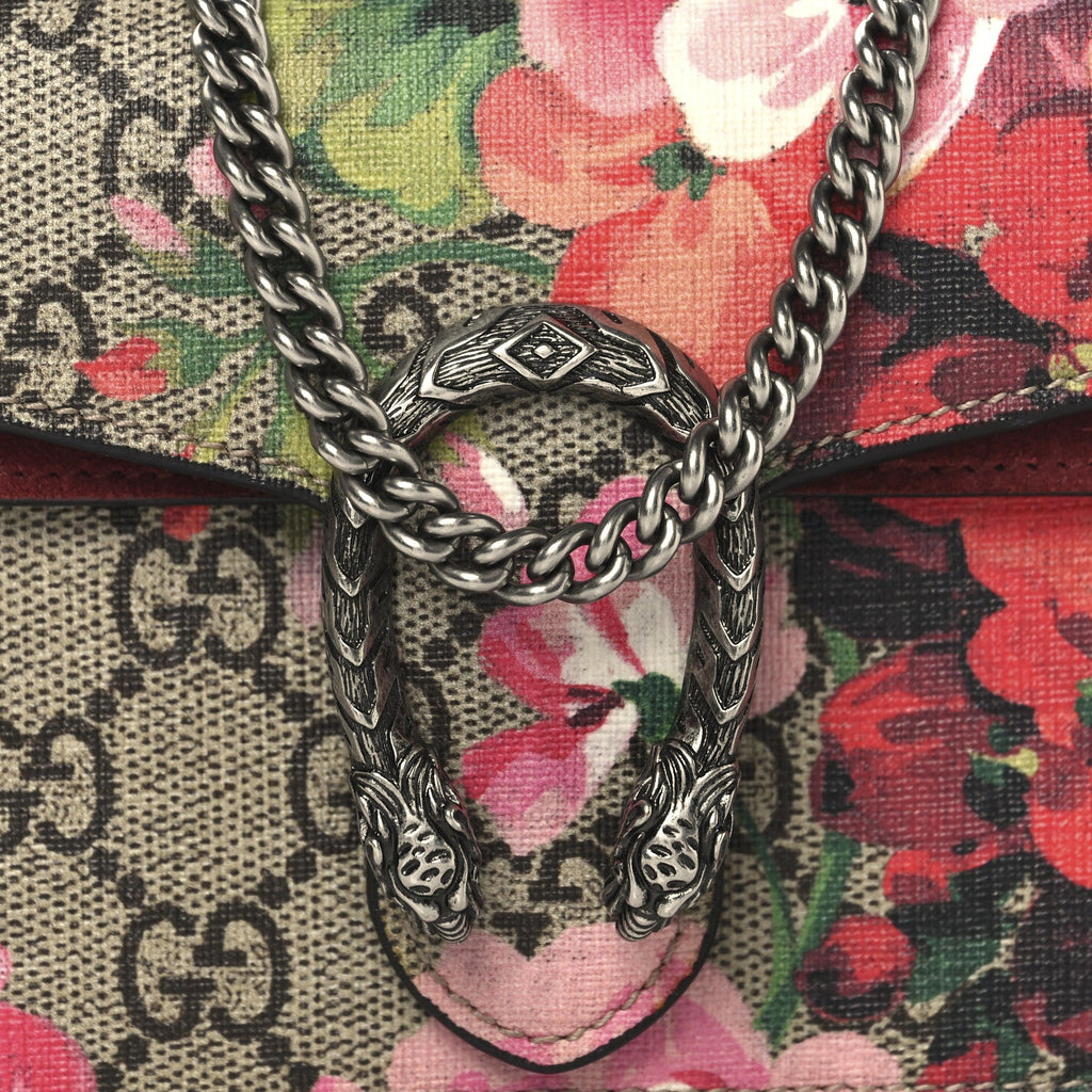GG Supreme Monogram Blooms Super Mini Dionysus Shoulder Bag Beige Multicolor Dry Rose