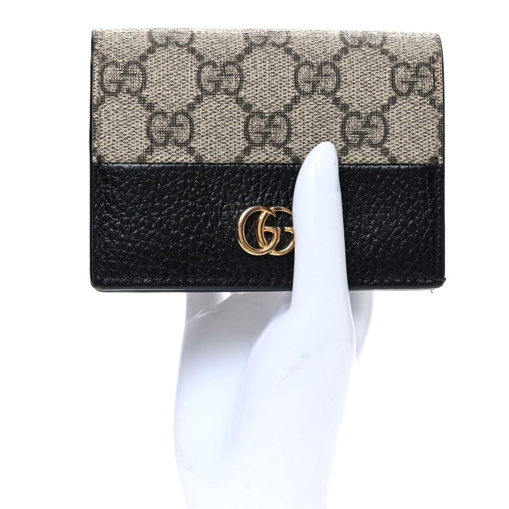 Dollar Calfskin GG Supreme Monogram GG Marmont  Case Black Beige Ebony