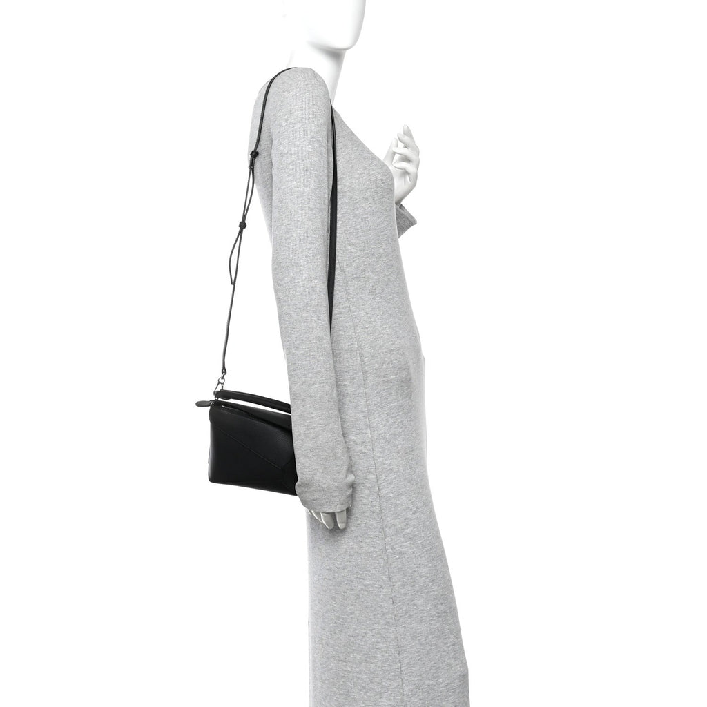 Calfskin Mini Puzzle Edge Bag Black