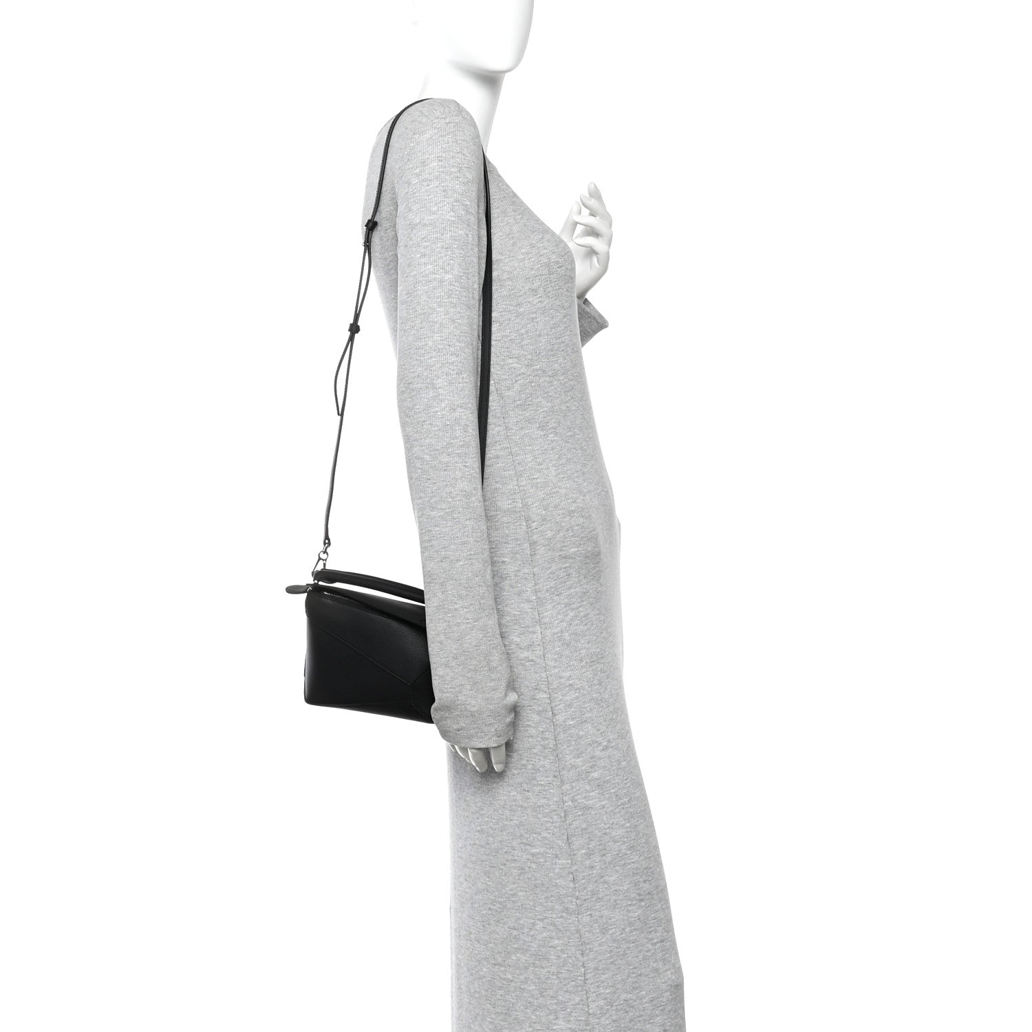 Calfskin Mini Puzzle Edge Bag Black