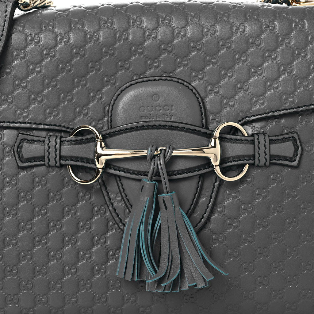 Soft Microguccissima Medium Emily Chain Shoulder Bag Grey