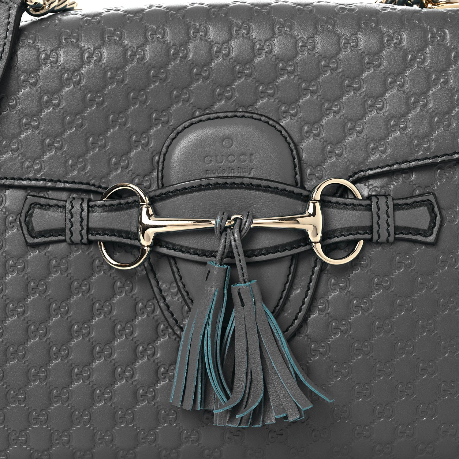 Soft Microguccissima Medium Emily Chain Shoulder Bag Grey